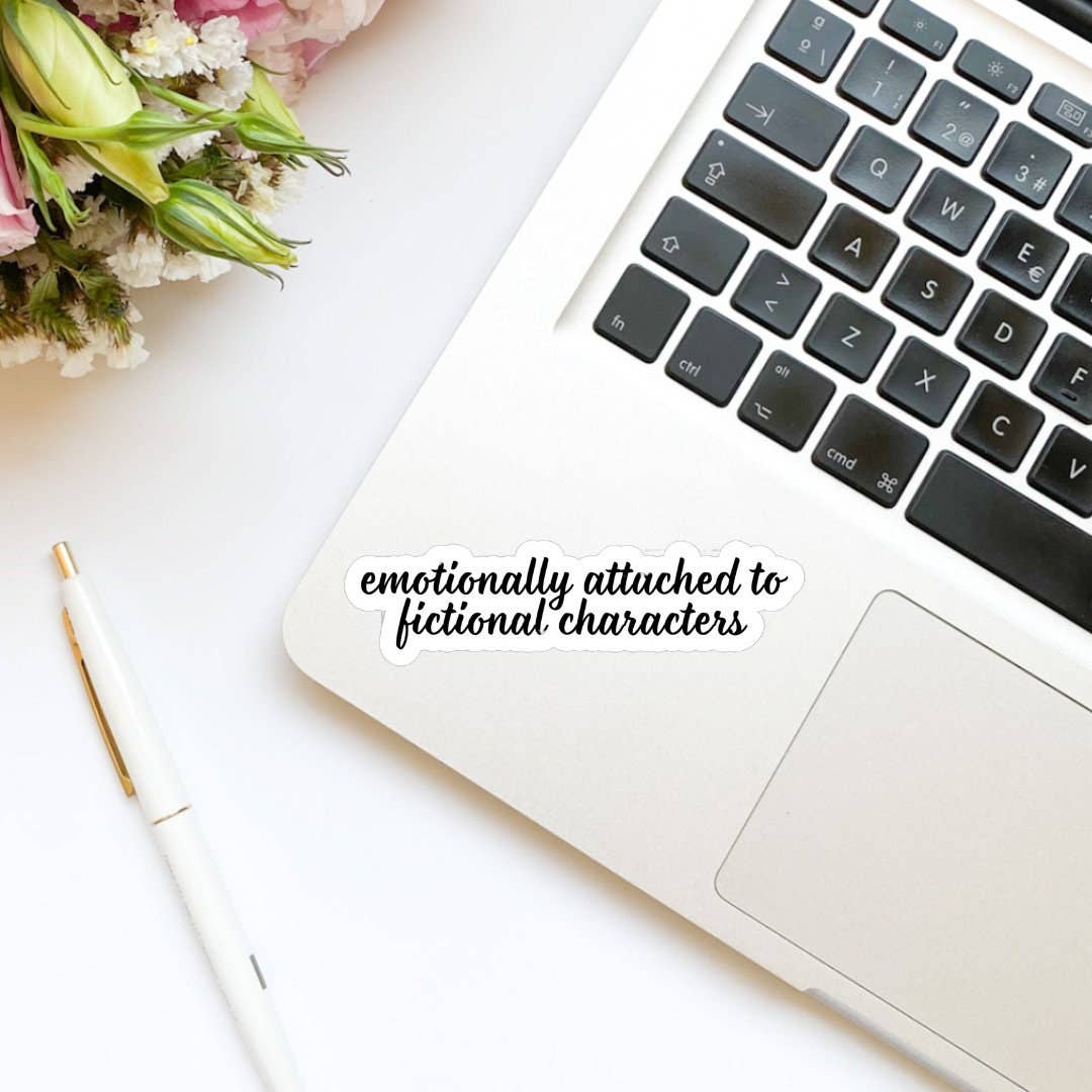 Emotionally Attached to Fictional Characters sticker, book