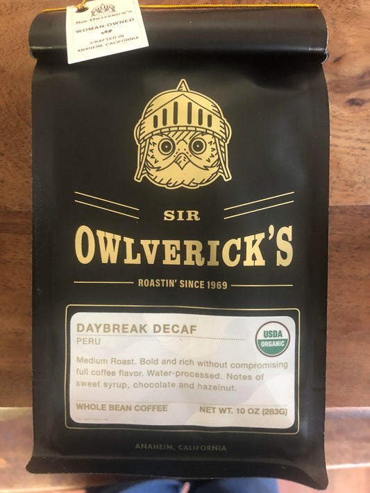 Sir Owlverick's Daybreak Decaf Whole-bean Coffee